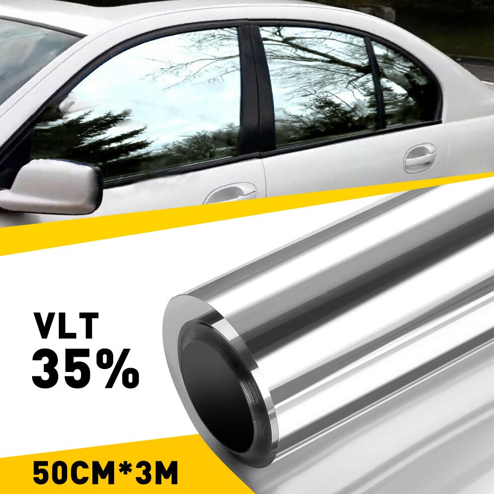 Window Tint 35% VLT 50cmX3m Car Film Roll Silver Home Tool Tinting Kit Universal