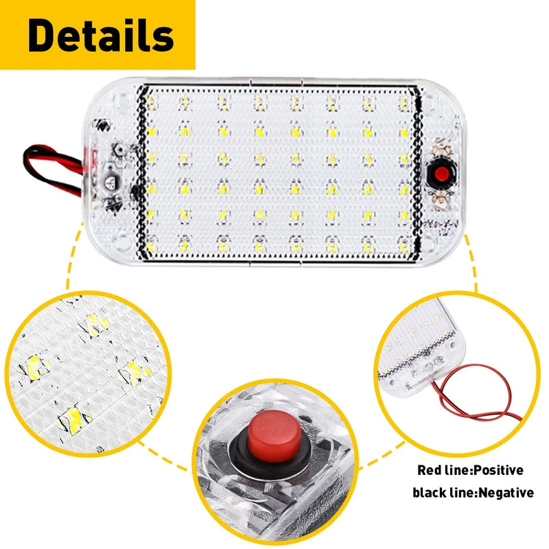 2 Pack 12V LED RV Ceiling Dome Lights for Trailer, Camper, Motorhome