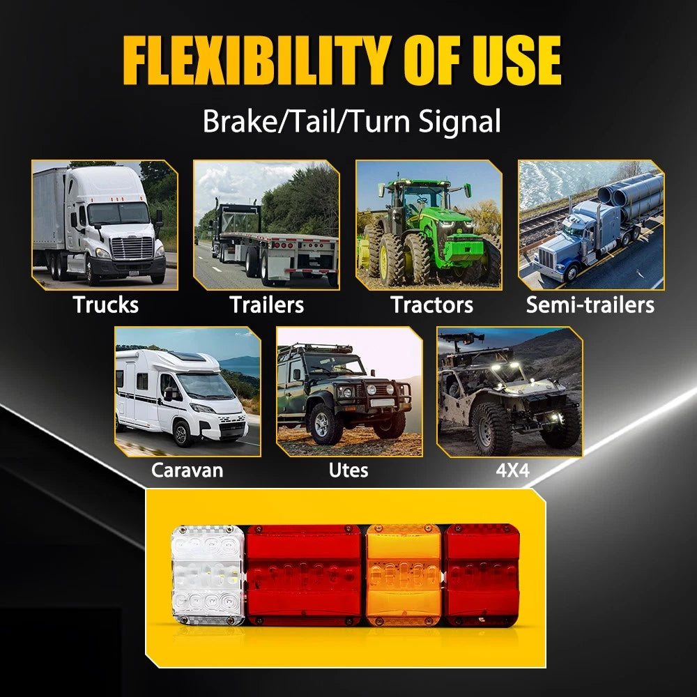 4X Submersible/Waterproof 122 LED Stop Tail Lights Kit Boat Truck Trailer lights