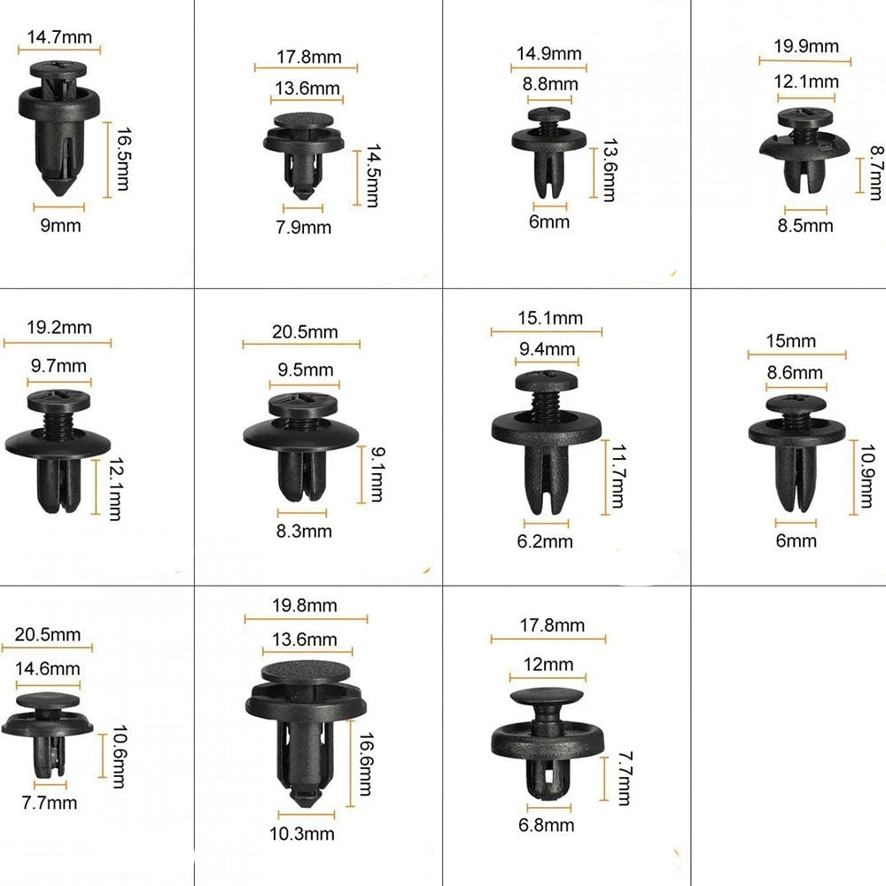 650 PCS Car Body Trim Clips Retainer Bumper Auto Panel Push Plastic Fastener Kit