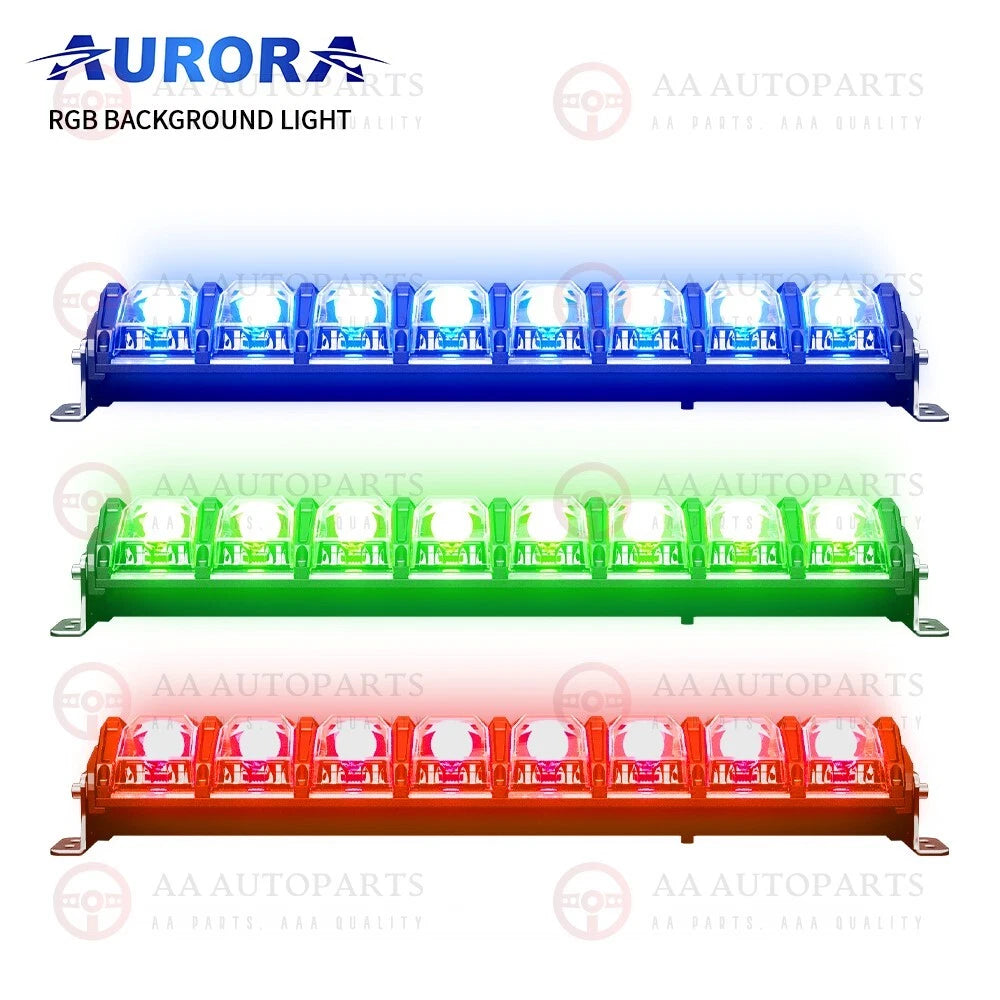 AURORA Evolve RGB Dimmable 20" 30" 40" Osram LED Light Bar Hi/Lo Beam Function