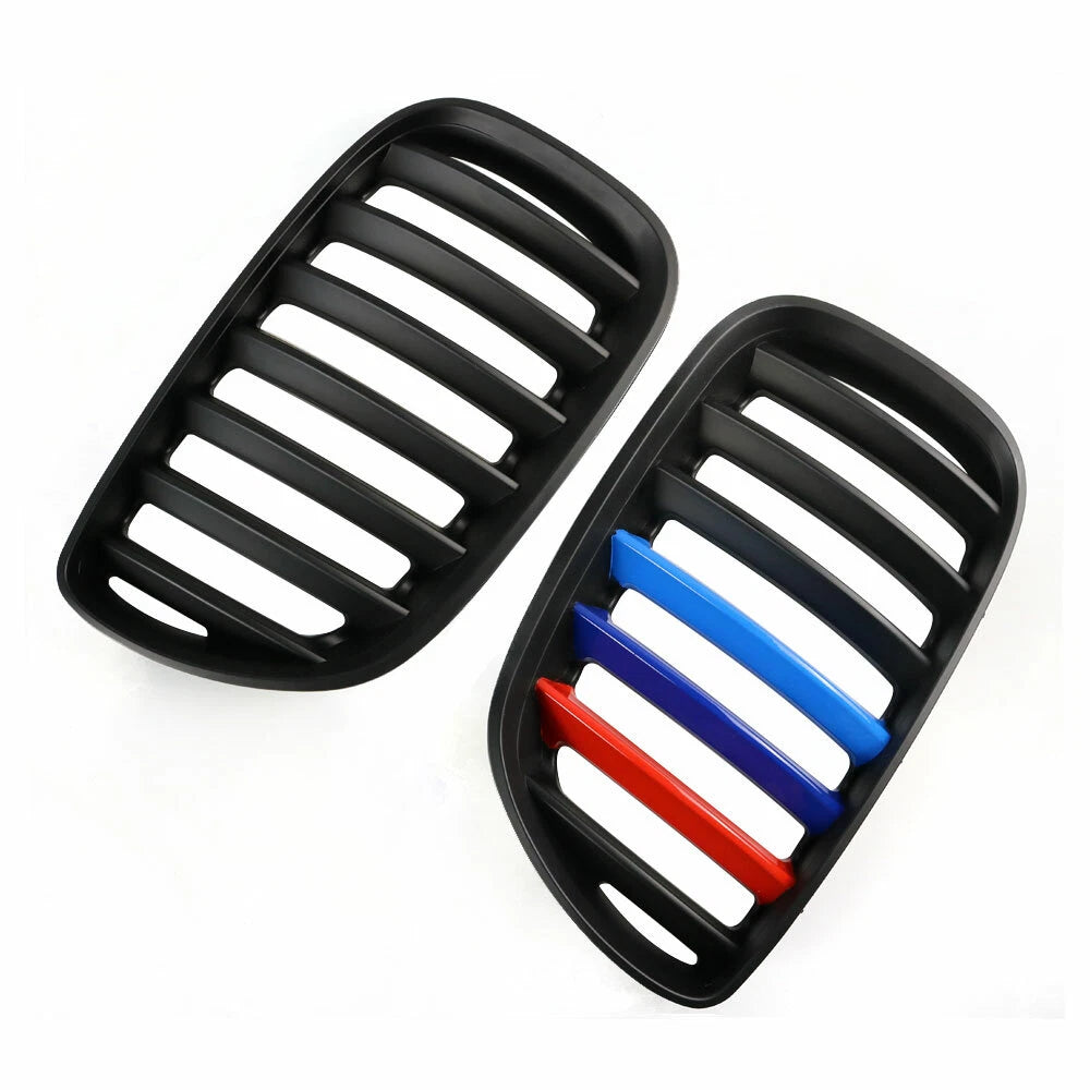 Matte Black M-color Front Kidney Grille Grill For BMW E53 X5 LCI Facelift 04-06