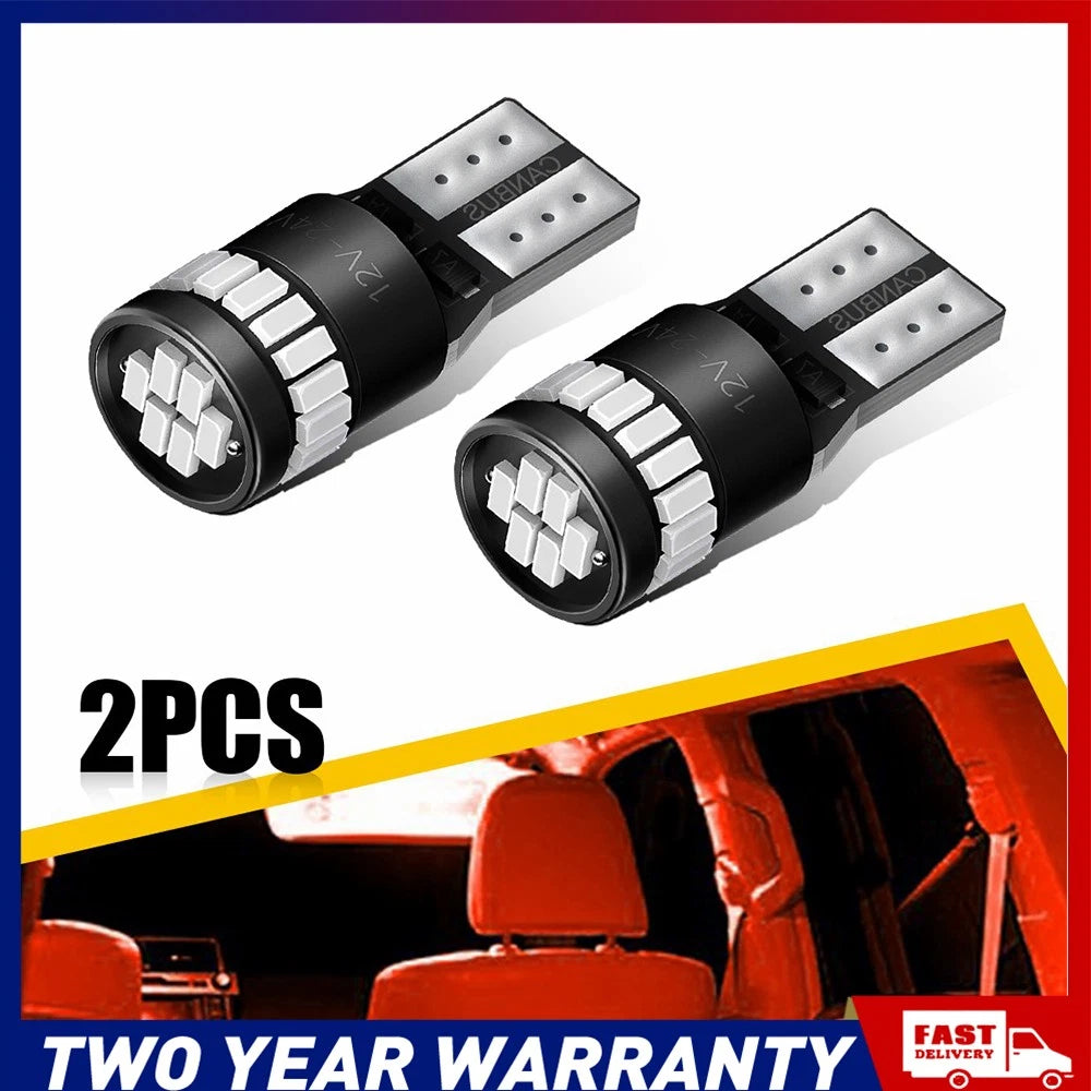 40x red T10 W5W 168 Canbus LED 3014 SMD bulbs for car interior and tail lights