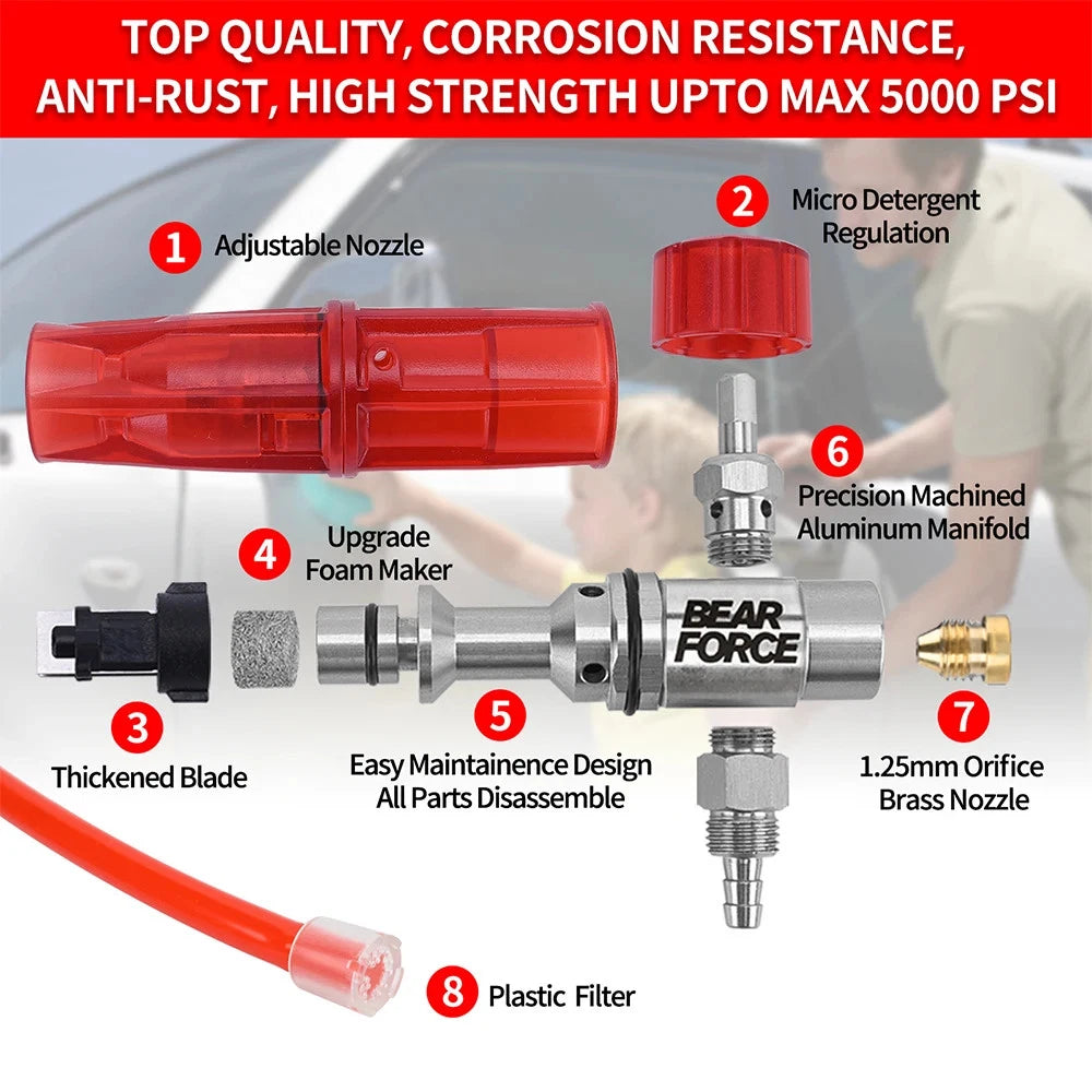 Snow Foam Cannon Kit | Foam Cannon + Nv SNOW Shampoo 1/4” Quick Connector