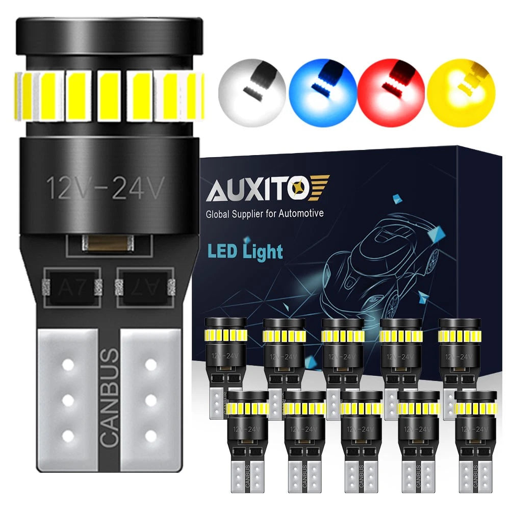 T10 W5W 168 194 Canbus LED car bulbs, 24SMD 3014, warm white and amber, 12V