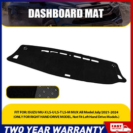 BLACK DASH MAT for ISUZU MU-X LS-U LS-T LS-M MUX All Model 7/2021-2024 DM1622 A