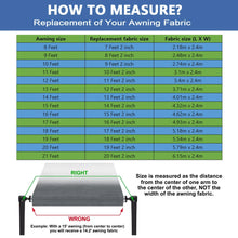 Load image into Gallery viewer, 9ft-21ft Awning Vinyl Replacement Fabric Gray/blue Fade Caravan Roll Out Awning
