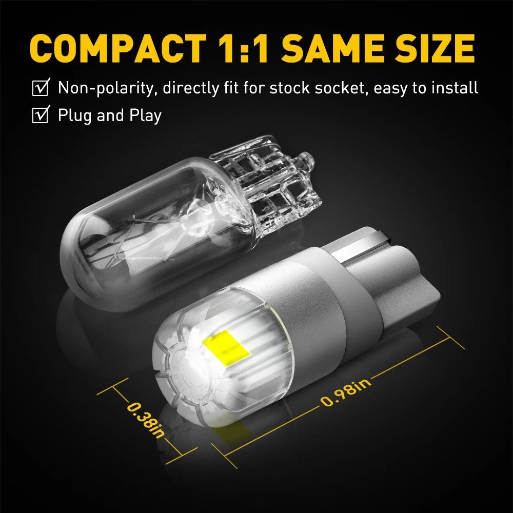 2X AUXITO White LED Bulb Parking Car 194 Light 168 T10 Dome Trunk Lamp Globes AU