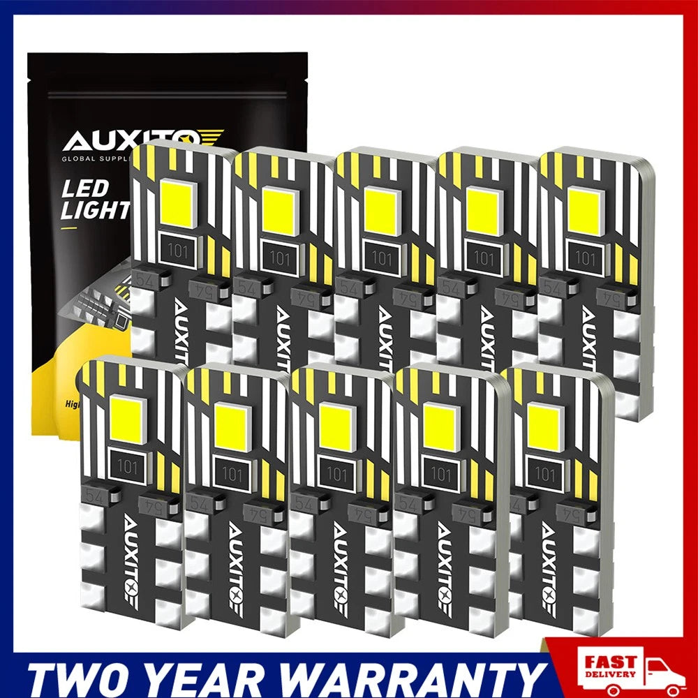 50X AUXITO CANBUS T10 LED Wedge Parker License Plate Light Globes W5W 194 NEWA