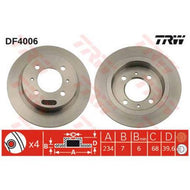 TRW DF4006S Rear Brake Rotor 234mm Disc