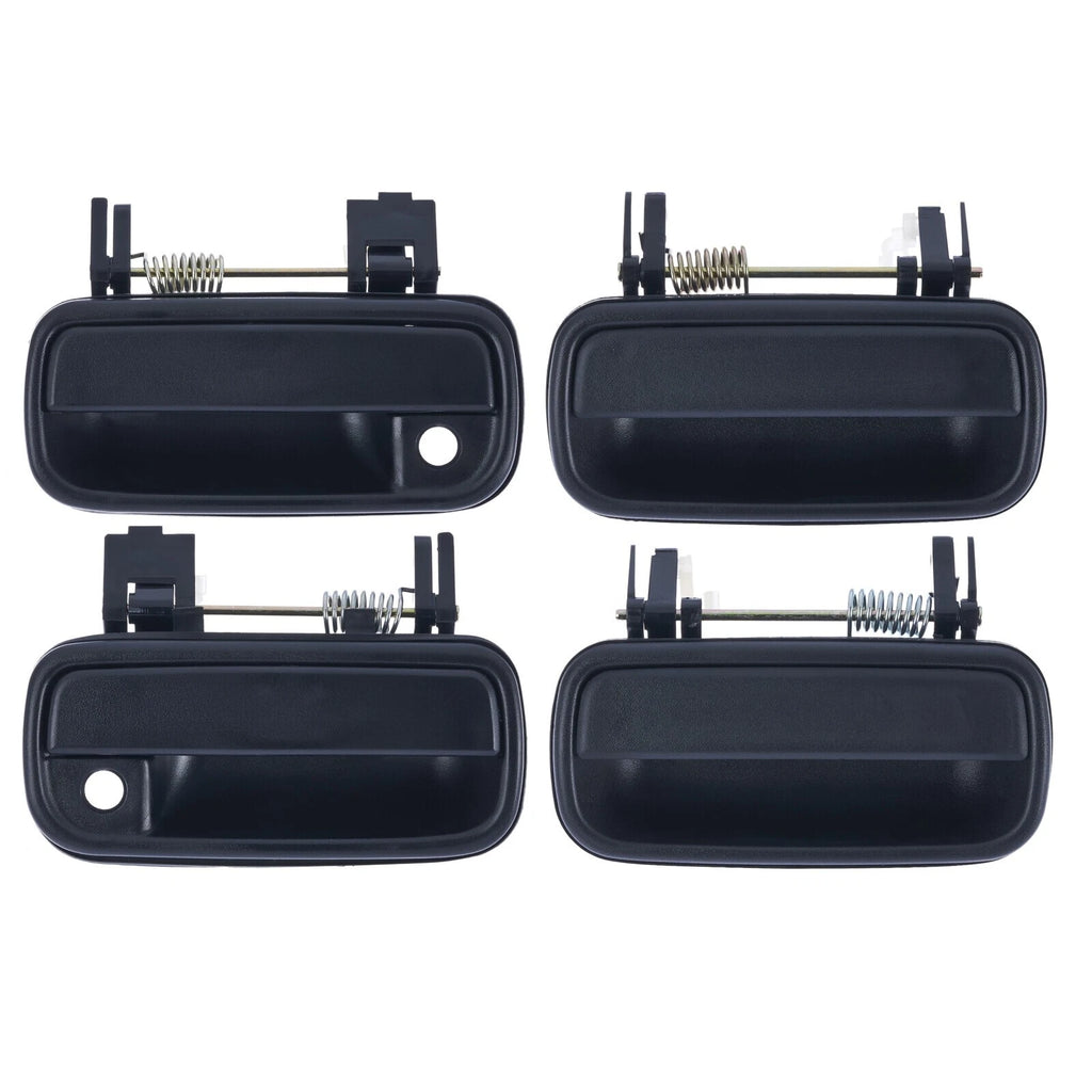 4pc FRONT & REAR Left + Right Outer Door Handle Black For Toyota Hilux 1997 -05