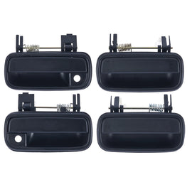 4pc FRONT & REAR Left + Right Outer Door Handle Black For Toyota Hilux 1997 -05