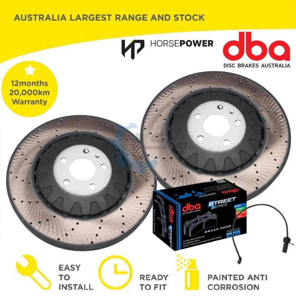 Front brake pads with wear sensor and 400mm vented disc rotors kit for Audi SQ7 4M