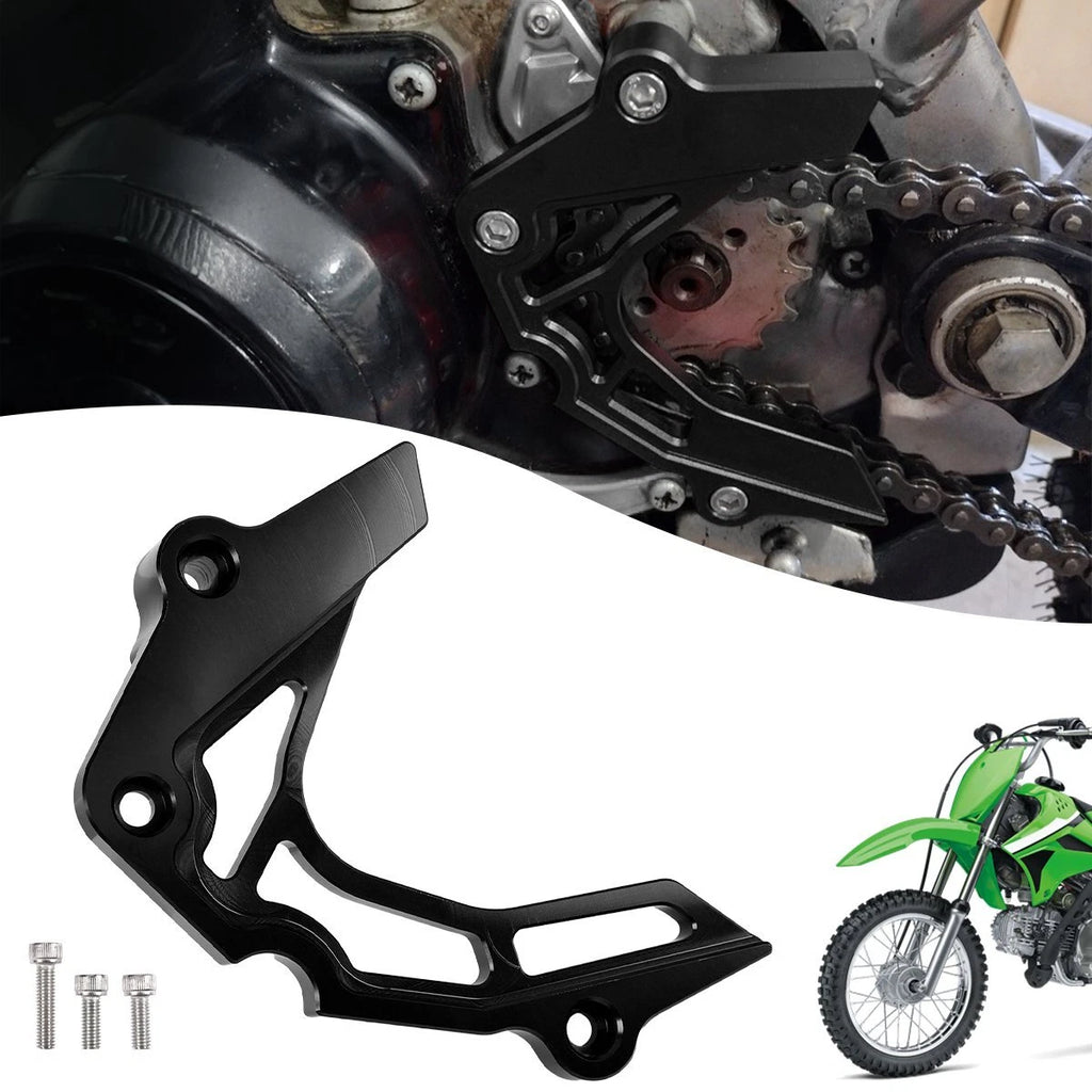 Black Aluminum Sprocket Cover Chain Guard Protector For Kawasaki KLX110 2002-23