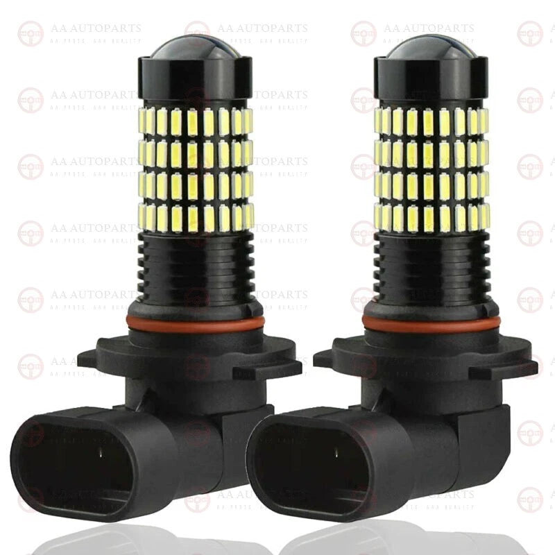 Pair of projector LED fog light bulbs 9005 HB3 H10 CANBUS in 6000K white