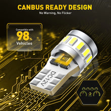 Load image into Gallery viewer, 2x T10 18-SMD 3014 LED Wedge Bulbs 194 168 Interior Dash Tail Plate