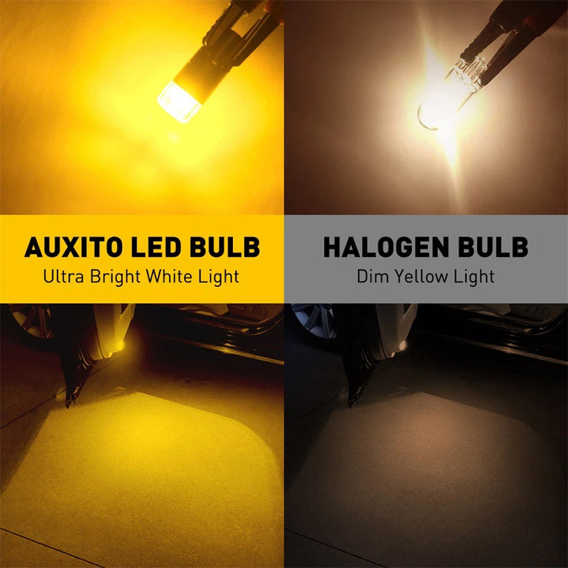 T10 W5W Amber LED Bulbs 2/4/8 Pack – 12V CANBUS Wedge Indicator Lights
