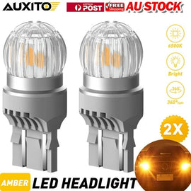 2X T20 Amber White LED Indicator Turn Light Signal Bulb 7443 7440 Canbus Free AU