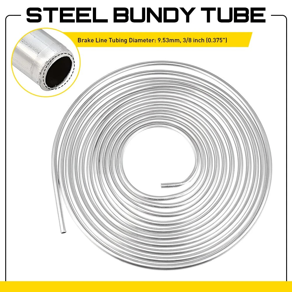 3/8 inch steel Bundy brake and fuel line tube, 25ft zinc-coated roll