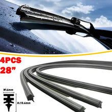 Load image into Gallery viewer, 4x Premium Wiper Blade Inserts 28" Refills Universal Accessories Rubber Premium