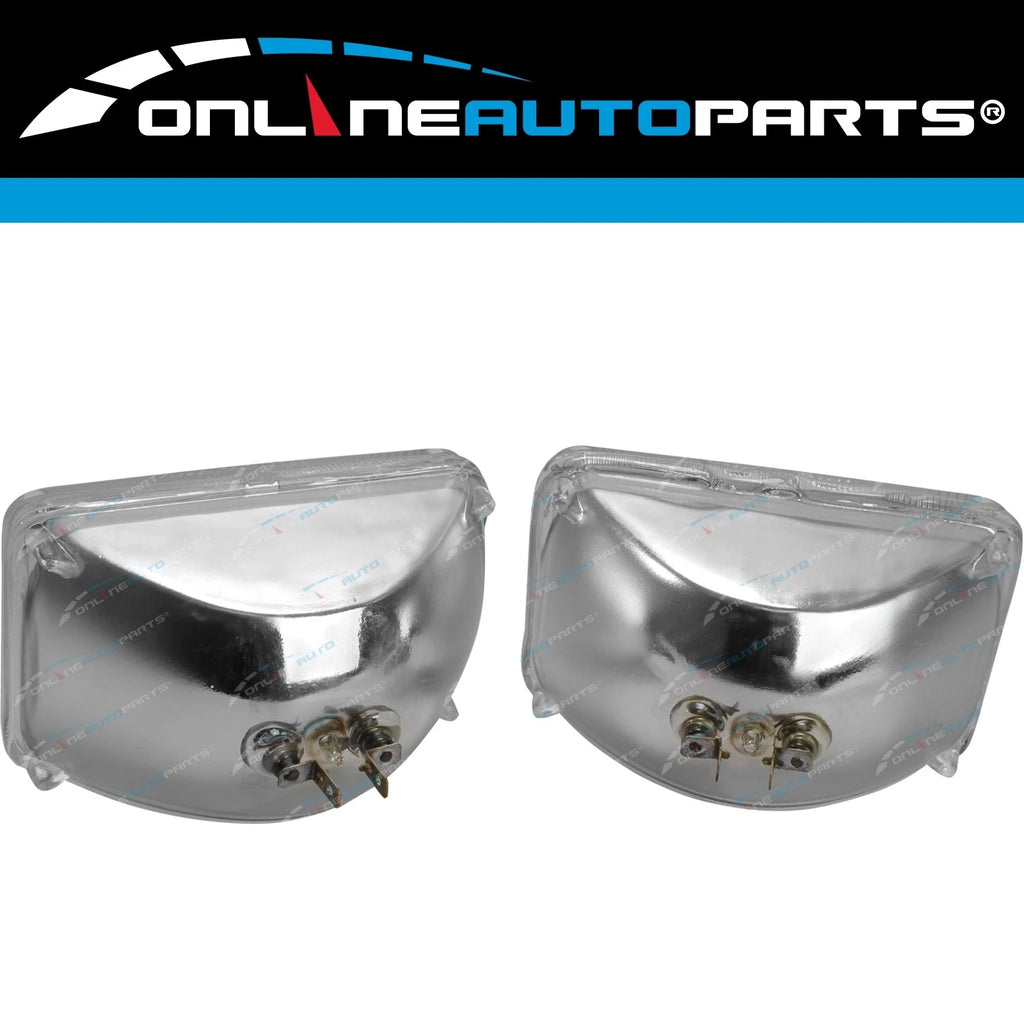 Set of 2 Sealed Beam 100x165mm 2 Pin 50w 12v Incandescent Dual Headlight System
