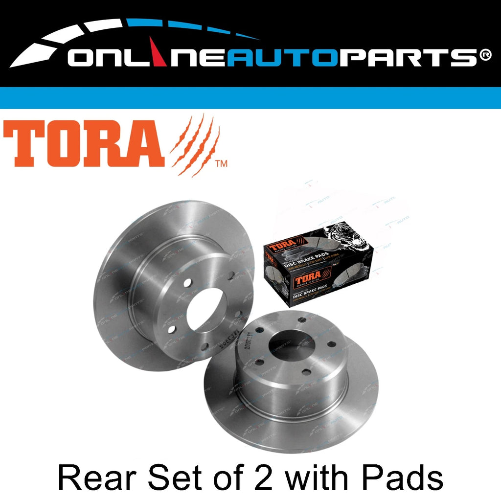 2 Rear Disc Rotors + Brake Pads for Commodore VN VG VP VR VS 88~97 V6 V8 non IRS