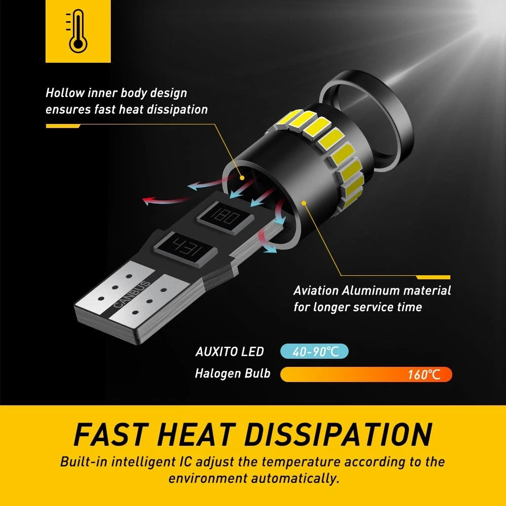 10x T10 LED Car Side Wedge Parker Light Bulbs 6500K Bright White 168/194/2825