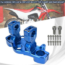 Load image into Gallery viewer, For Honda CRF110F CRF125F 2019+Billet Top Triple Clamp With Bar Mount Kit Blue S