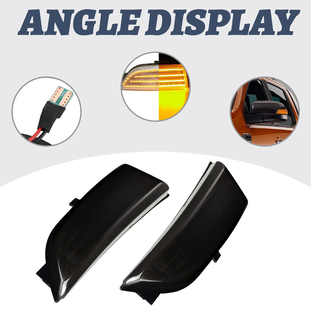 Dynamic Side Mirror Indicator Lights Pair for Ford Ranger T6 2012-2019
