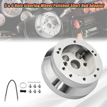 Load image into Gallery viewer, 5 &amp; 6 Hole Steering Wheel Polished Short Hub Adapter Kit For Ididit for GM Chevy