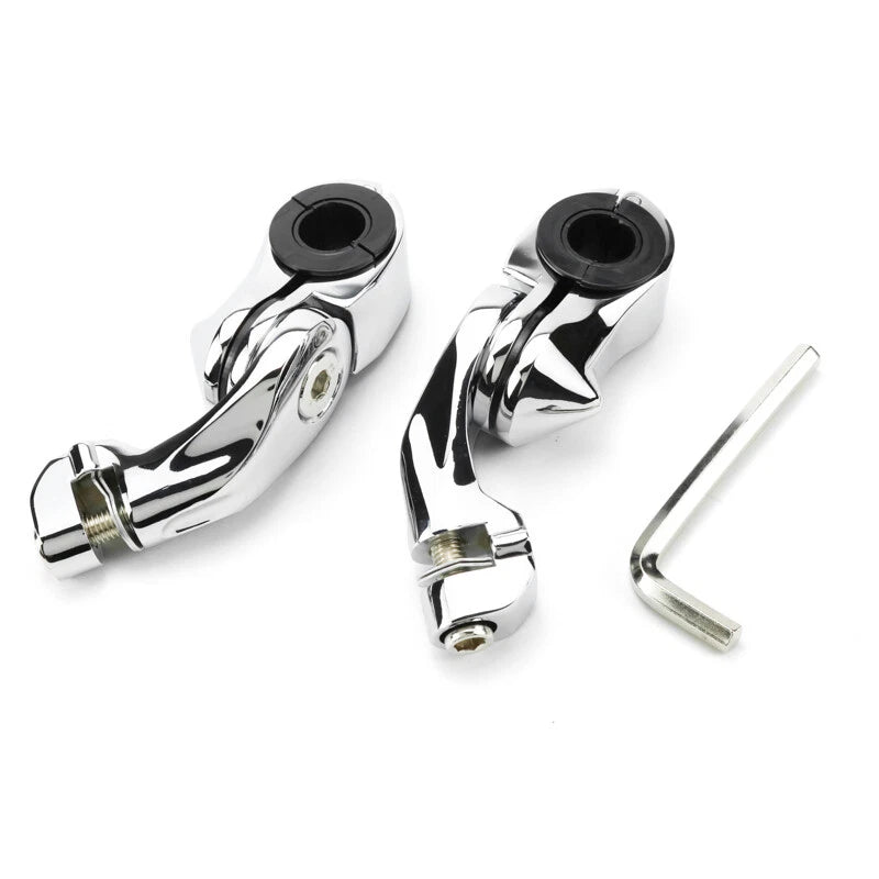 1.25" 32mm Highway Short Angled Foot Peg Mounts Bracket For Harley Touring ST