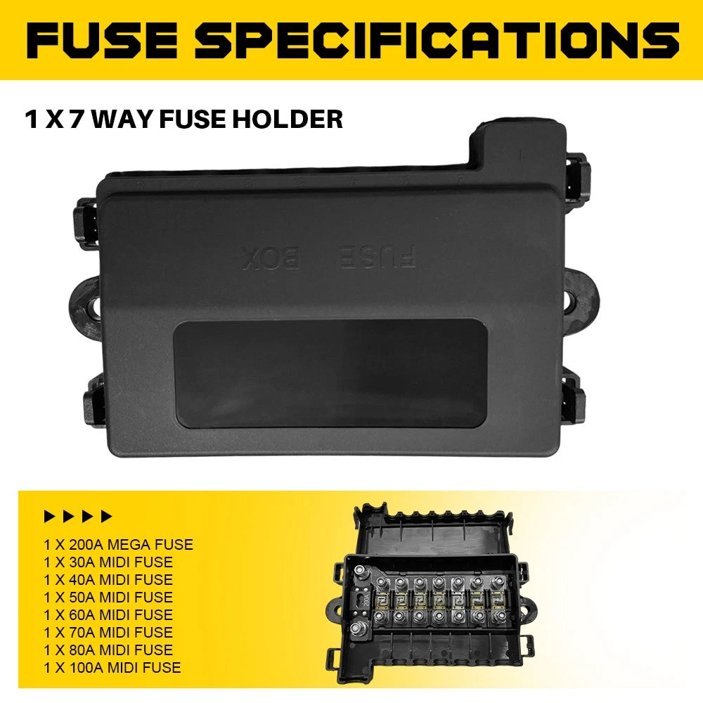 2x Universal 7-Way Waterproof Fuse Block ANM ANS for Car Boat Truck 12V-32V AU