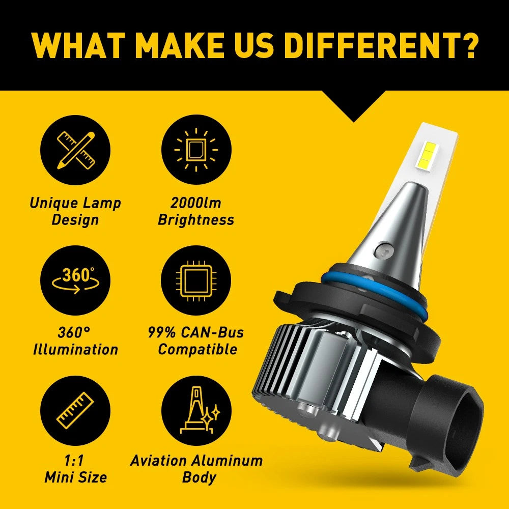 AUXITO 2/4X 9006(HB4) LED Fog Light Kit Light Bulbs Hi/Low Beam Globes 6500K A