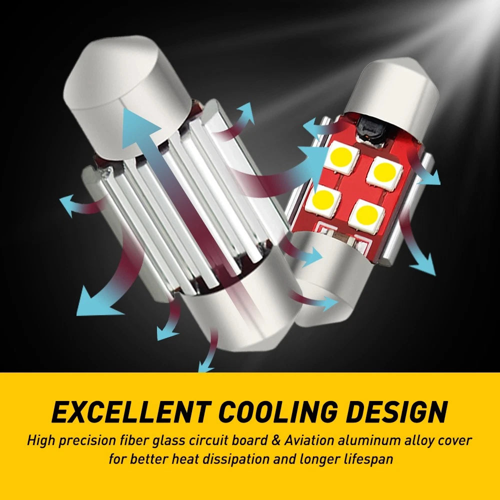 4 x 31MM FESTOON 7020 4SMD LED INTERIOR DOME MAP LIGHT BULB GLOBE 12V CAR 4WD