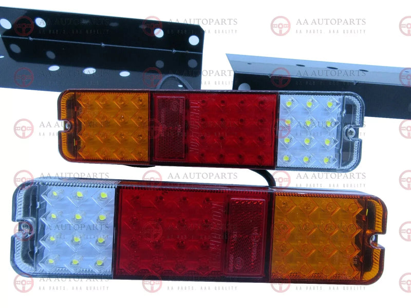 Universal LED Ute & Trailer Tail Light Pair with Brackets & Relays
