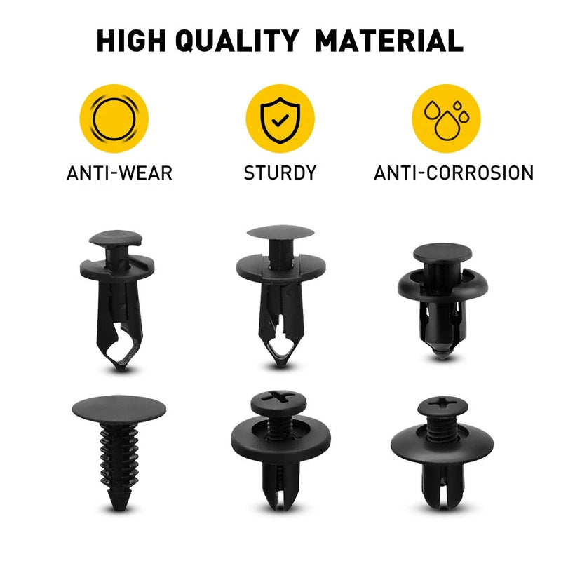 190pcs Universal Car Trim Body Clips & Bumper Fastener Assortment Kit