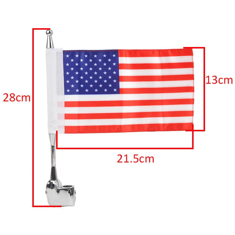 For Honda Goldwing GL1800 2001-2011 Motorcycle USA American Flag & Flag Pole ST