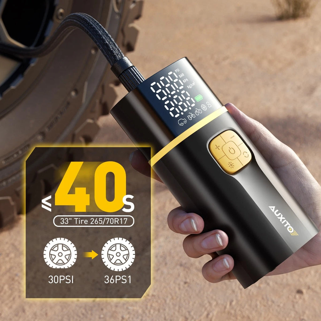 AUXITO Rechargeable Car Tire Air Inflator Portable Tyre Electric Pump Cordless