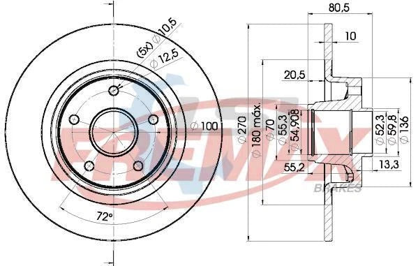 Fremax Rear Disc Rotors for Renault Scenic JA 2.0 01-05 270mm Not RX4 Model