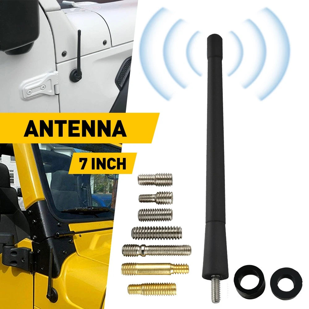Black 7 inch AM FM roof antenna mast for Ford Falcon FG XR6 XR8, rubber short aerial
