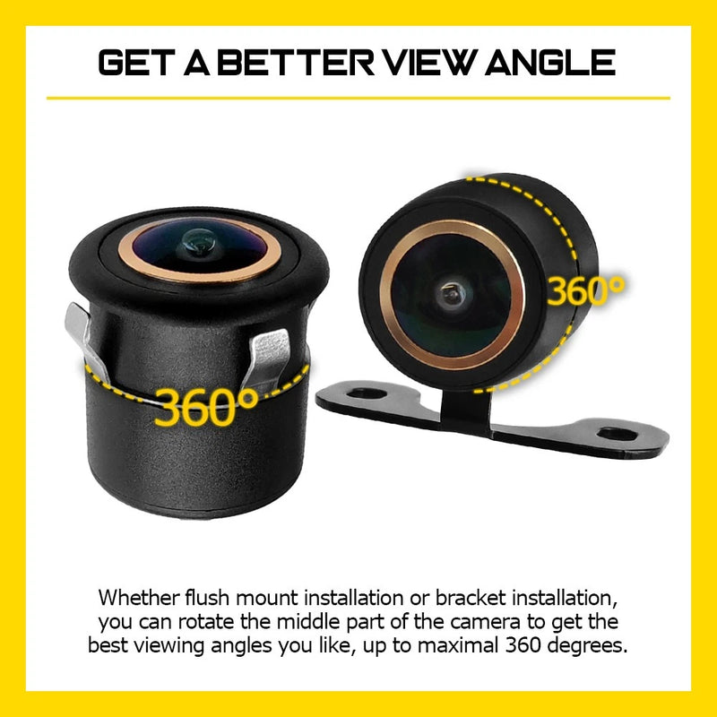 170° AHD 720P Flush Mount Backup Camera, Universal 12V Rear/Side/Front