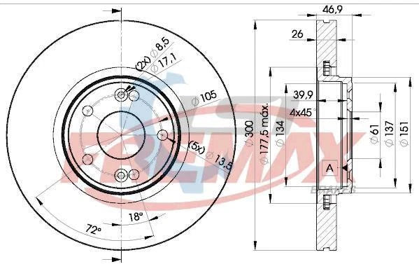 Fremax Front Disc Rotors for Renault Laguna 2.2 06-07 300mm