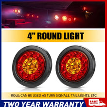 Load image into Gallery viewer, 2X Round Univerasl Trailer tail lights LED Stop Kit Boat Truck Lamp Waterproof