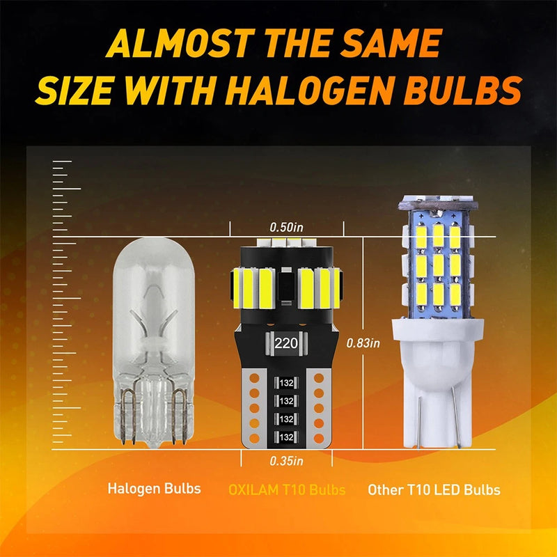 2x T10 194 LED Wedge Bulbs 12V 6500K White Parking & Tail Lights