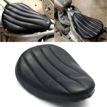 Load image into Gallery viewer, Black Motorcycle Leather Driver Solo Seat for Harley Bobber Chopper For Honda ST