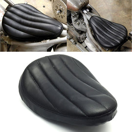 Black Motorcycle Leather Driver Solo Seat for Harley Bobber Chopper For Honda ST