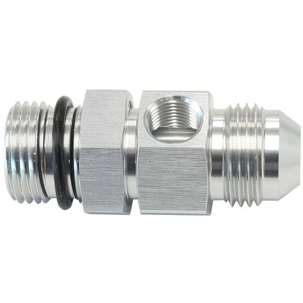 Aeroflow AF904-08S -8ORB To -8AN With 1/8" Port Silver