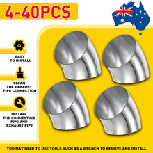 Load image into Gallery viewer, 4-40X Universal 3" 45 Degree Stainless Steel Bend Tube Exhaust Elbow Pipe 3 IN