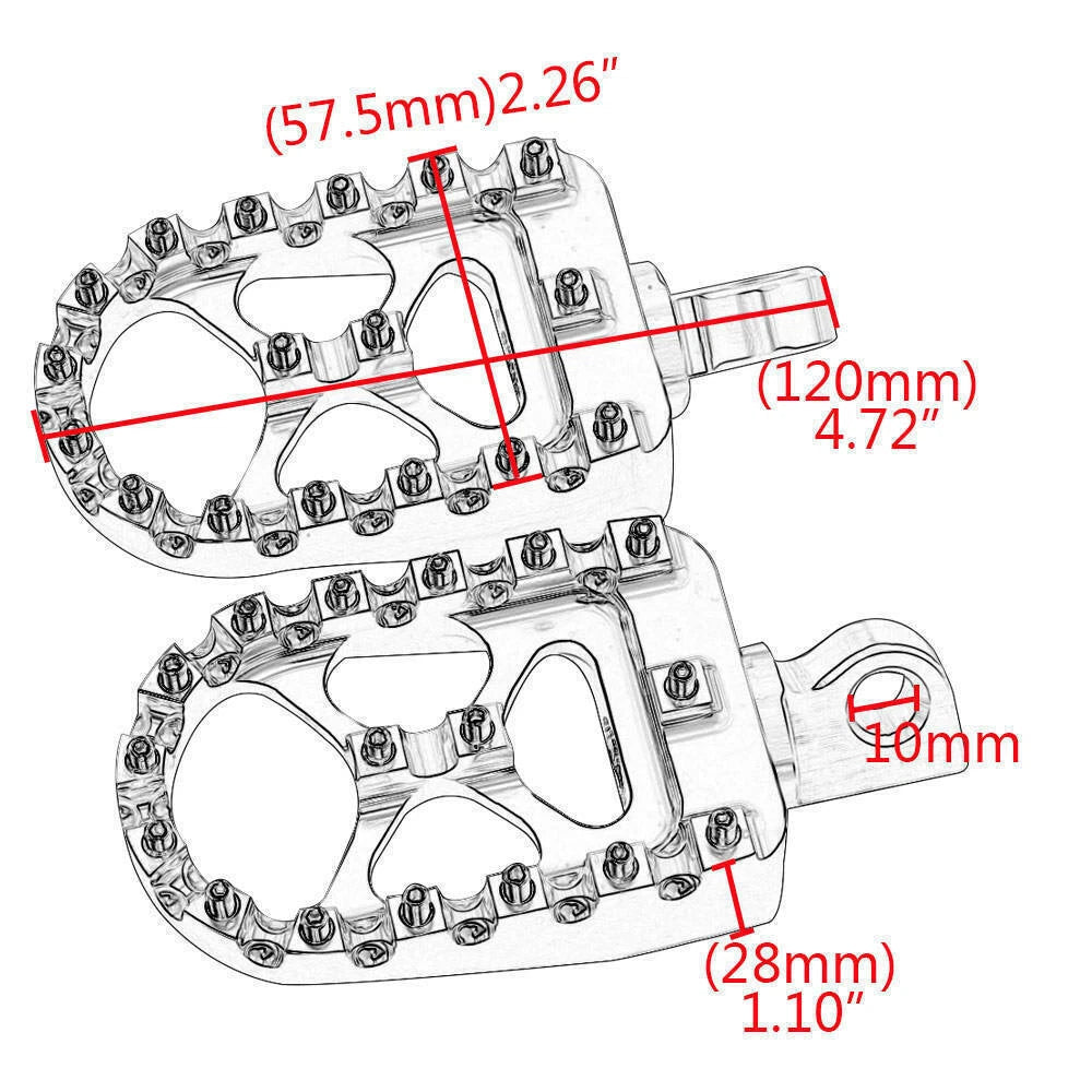Black Shifter Peg Foot Pegs MX Style Footrest for Harley Sportster DynaTouring