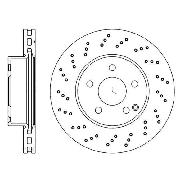 Front Rear Brake Pad with Sensors and Disc Rotor for MB C-Class Front X-Drilled